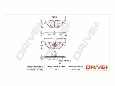 DP1010.10.1038 Drive+ - Гальмівні колодки до дисків