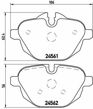 Колодки гальмівні дискові BMW 5 F10-18 10-17, 5 G30-38 16-, X3 F25 10-17, X3 G01 17-, X4 F26 14-17, X4 G02 18-, 7 G11-12 15-, Z4 E89 09-17, i8 14-17, iX 21-, 6 G32 17-