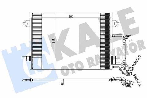 KALE VW Радіатор кондиціонера Audi A4, Passat