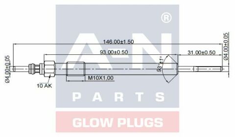 Свічка розжарювання (подвійна спіраль) 4.4V Astra J, Meriva, Mokka, Zafira 1.6CDTI 13- OPEL