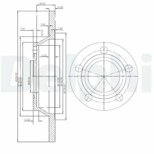 DELPHI VW Диск тормозной передний A4 1.6/1.9TDI 11/94-