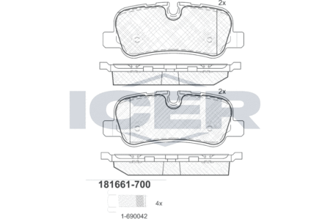 Тормозные колодки (задние) Land Rover Discovery III/IV 04-/Range Rover 86-