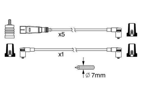 Провода зажигания Audi 80/100/200/VW Passat/T4 2.0-2.5 90-03 (к-кт)