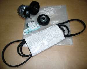 Комплект натягувач + ролик + 2 ременя генератор + ГУР 1.4 (E7J780) (+AC) (3PK1038 + 4PK1237 )